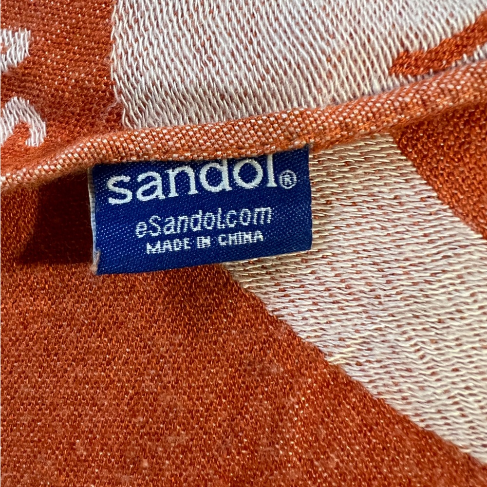 Sandol UT University of Texas Longhorns Orange Large Shawl Wrap Scarf Tassels - Picture 4 of 10